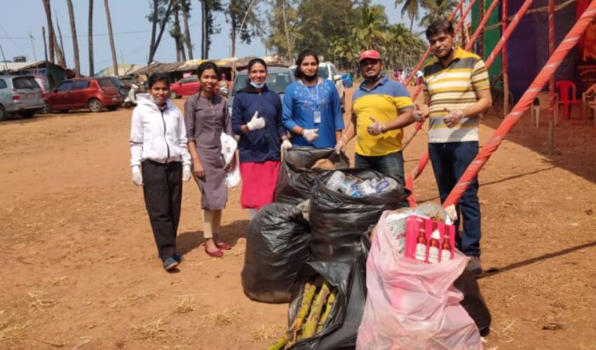 Beach Cleaning Activity and Paper Bag Distribution