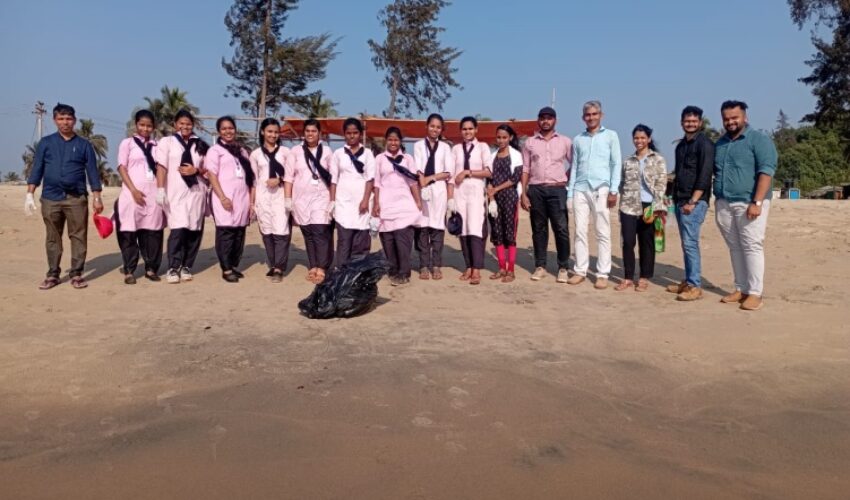 Beach cleaning and Ajoba Temple cleaning at Querim