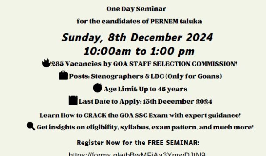 Seminar on ‘How to crack the Goa SSC Exam’