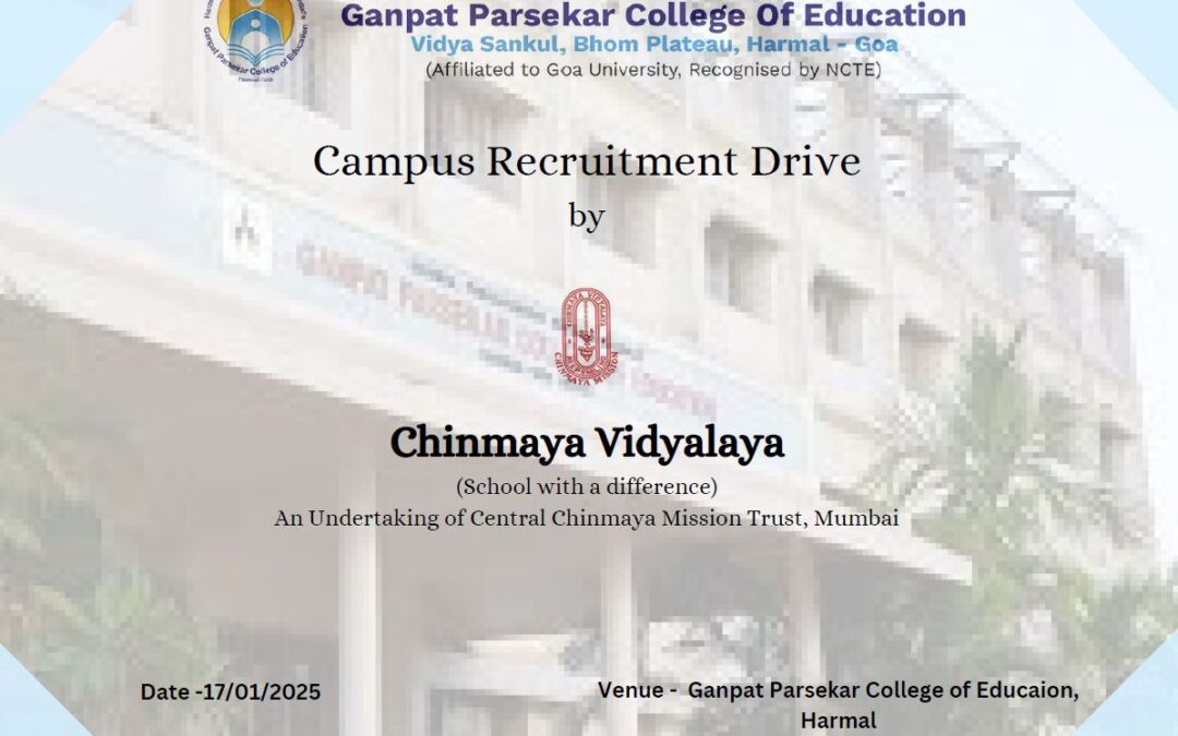 Campus Recruitment Drive by Chinmaya Vidyalaya, Mumbai