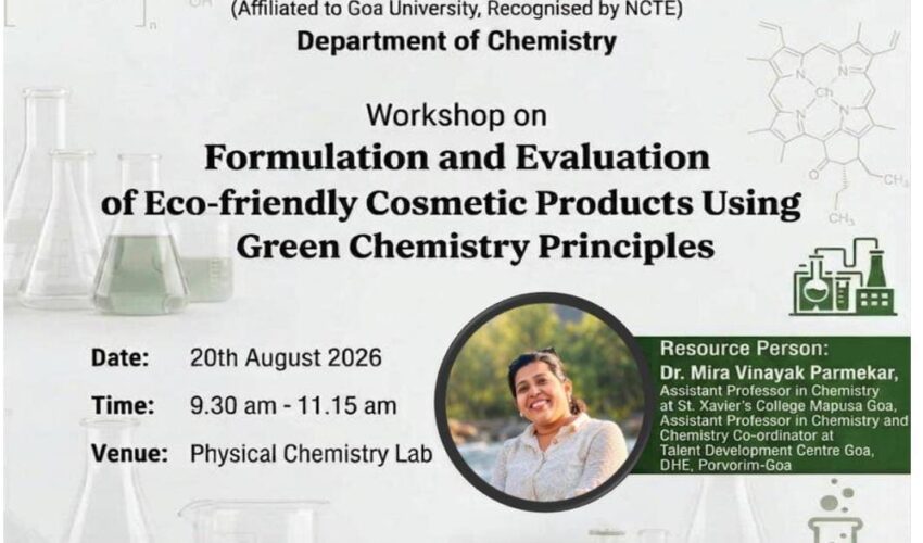 Workshop on Formulation and Evaluation of Eco-Friendly Cosmetic Products using Green Chemistry Principles
