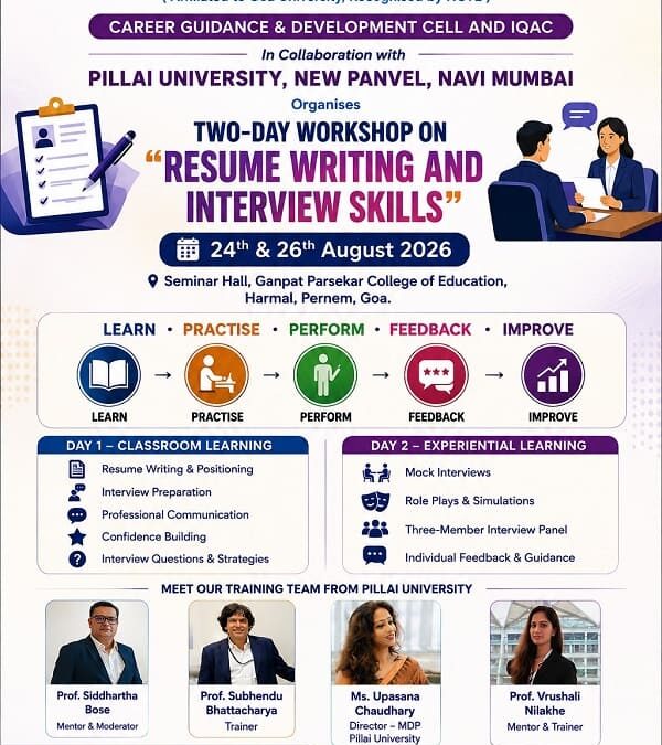Two Day Workshop on ‘ Resume Writing and Interview Skills’
