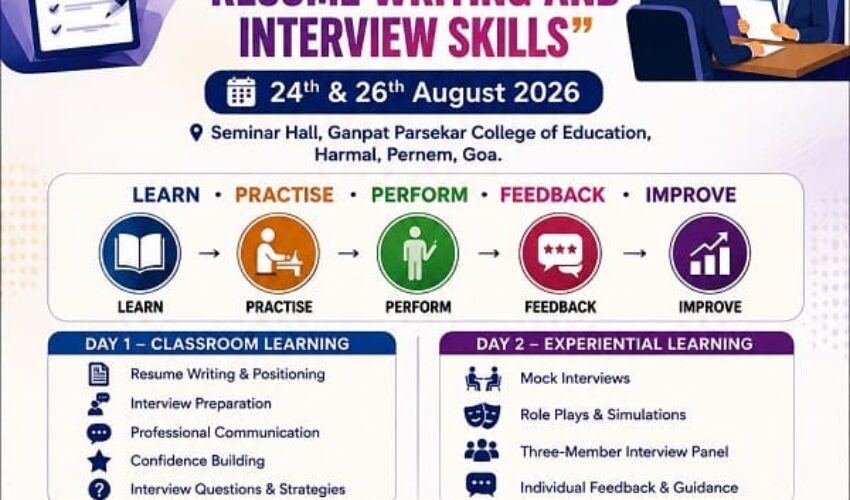 Two Day Workshop on ‘ Resume Writing and Interview Skills’
